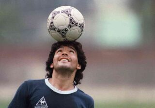 Diego Maradona with football