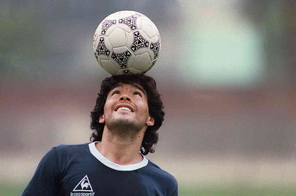 Diego Maradona with football