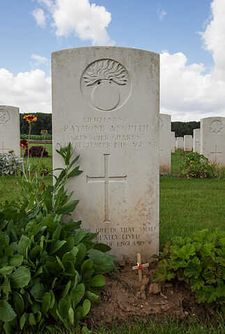 Asquith's grave in Guillemont Road Cemetery