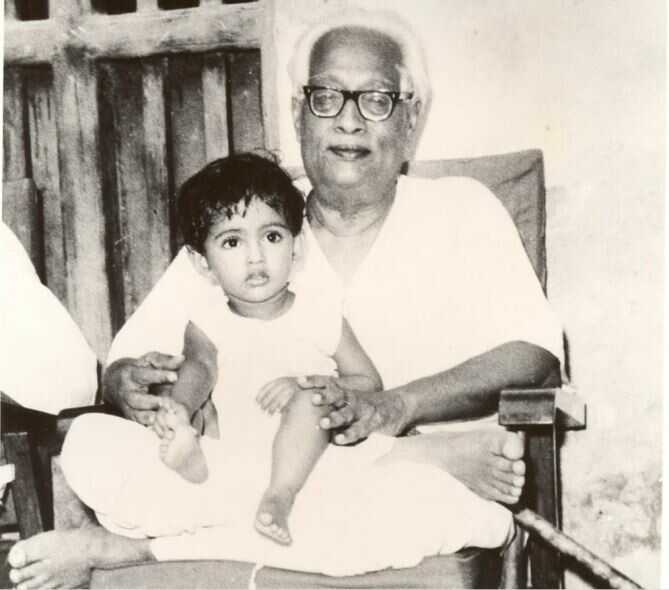 Satyendra Nath Bose with grandson
